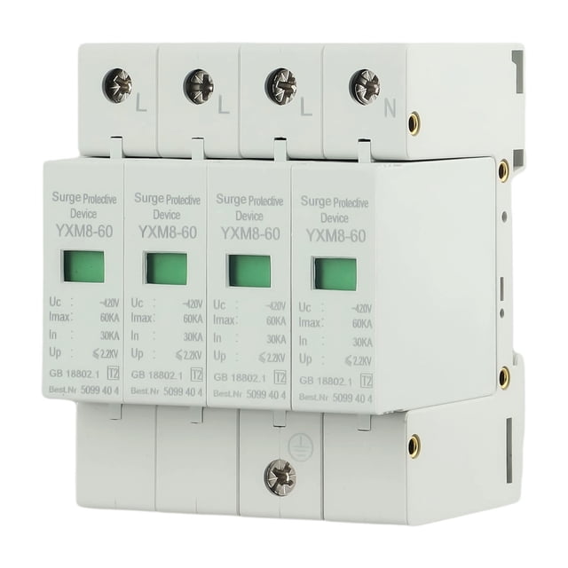 4P 30Ka-60Ka Surge Protective Device Lightnings Protection Surge Arrester 420Vac - Random color