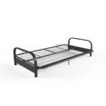 Mainstays Metal Arm Futon, Black Metal Frame with Black Mattress