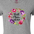 thumbnail image 4 of Inktastic Mother's Day Best Mom Ever with Floral Wreath Women's T-Shirt, 4 of 5