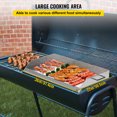 thumbnail image 3 of Parrilla de acero inoxidable VEVOR, placa rectangular superior plana universal de 36 x 22 pulgadas, parrilla antiadherente de carbón/gas para barbacoa con 2 asas y ranura de grasa con orificio, 3 of 9