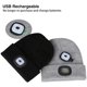 thumbnail image 5 of Gorro con luz LED, gorro manos libres recargable por USB con luz para acampar y pescar, gorro con linterna frontal para hombre y mujer, regalo para el invierno, color blanco, 5 of 5