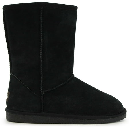 Lamo - Lamo Women's Black Suede and Faux Fur 9-inch Boots - Walmart.com