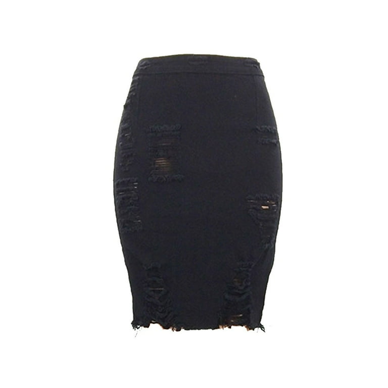 Black ripped skirt size 4 2025