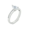 thumbnail image 2 of Pearshaped Cubic Zirconia Channel Set Bridal Ring in Sterling Silver, 2 of 4