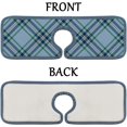 thumbnail image 5 of 4 Pcs SKYSONIC Faucet Absorbent Mat Blue Tartan Texture Washable Counter Drying Pads Behind Faucet for Kitchen Bathroom, 5 of 7