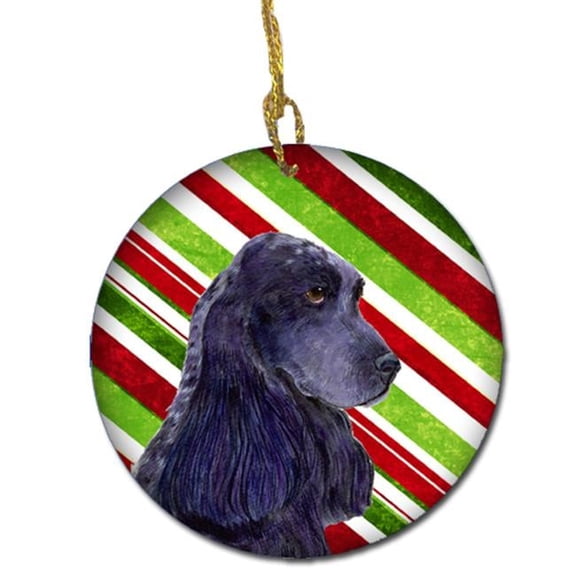 Cocker Spaniel Candy Cane Holiday Christmas Ceramic Ornament