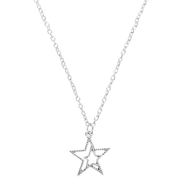 KAKOWELY metal necklace Star Necklace Zinc Alloy Necklace Novelty Neck Chain Star Pendant Necklace Decor24.41"X0.87"X0.87"