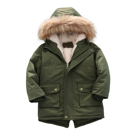 

Tagold Fall Savings Clearance Winter Coats for Children s Velvet Padded Coat Winter Fashion Hooded Boy s Cotton Coat Cotton-padded Jacket
