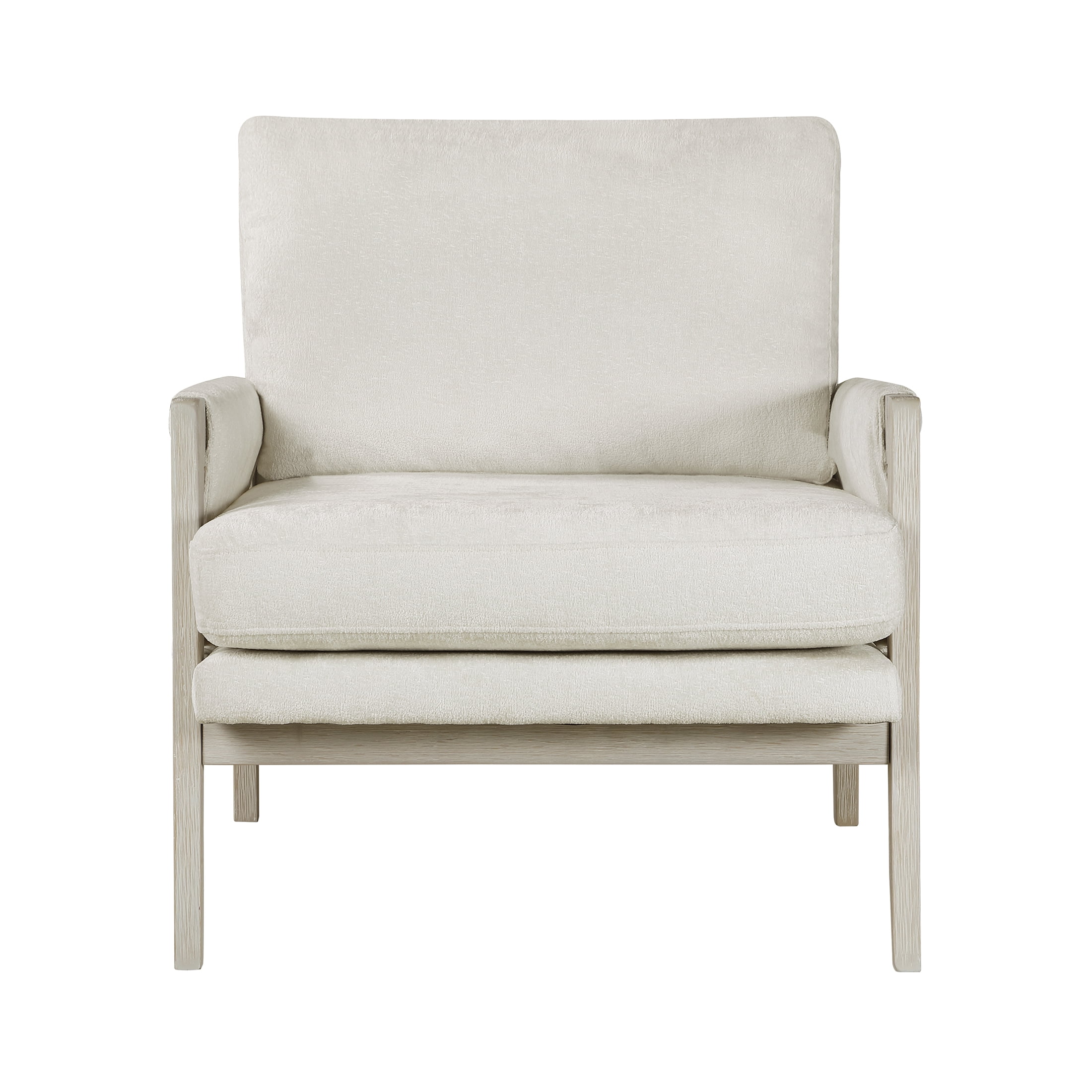OakvillePark Glentop Wood Frame Chenille Accent Chair, Cream