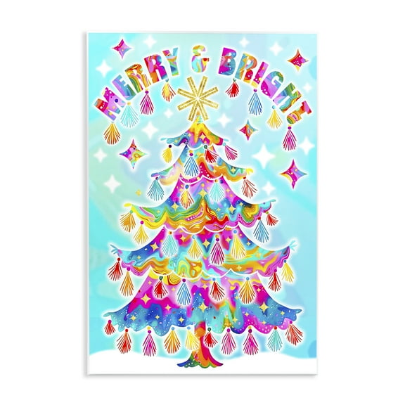 Stupell Industries Eclectic Merry & Bright Holiday Painting Unframed Art Prints Wall Art, 10 x 15