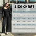 thumbnail image 3 of OQQ Women's Jumpsuits Dressy One Piece Outfits Long Sleeve Crew Neck Casual Wide Leg Pants Jumpsuits, 3 of 7