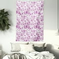 thumbnail image 3 of Purple Tapestry, Ornate Orchid Blossoms with Curly Leaves Spring Inspired Exotic Asian, Wall Hanging for Bedroom Living Room Dorm Decor, 40W X 60L Inches, Pale Pink Violet White, by Ambesonne, 3 of 5