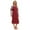 Dark Red, variant on Women Long Nightgowns Long Sleeves Nightshirts V Neck Full Length Sleep Shirts Nightdress Plus Size S-3XL