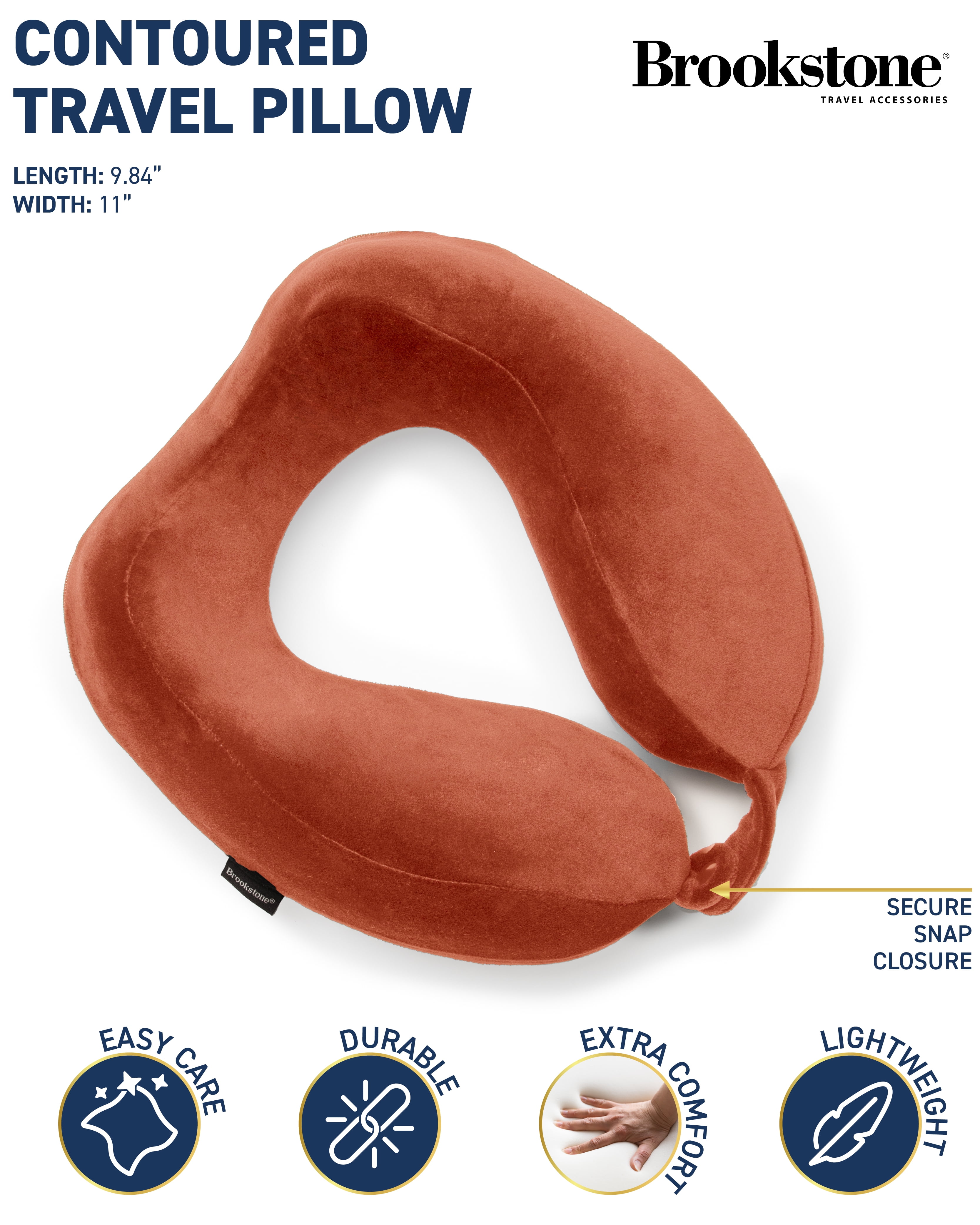 Brookstone Travel Neck Pillow  Contoured Head Memory Foam Neck Support Pillow for Travelling  (图2)