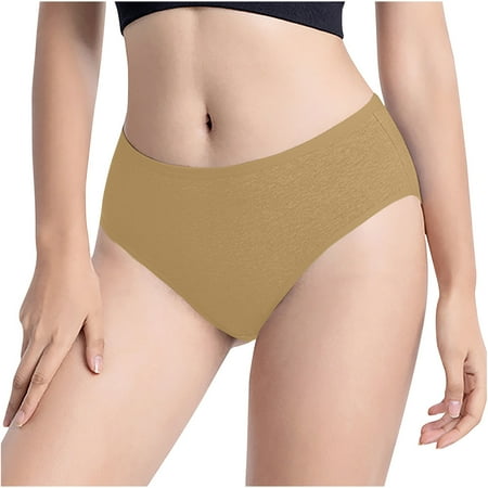 Rapid Savings: Womens Panty  Braguita para Mujer  Women s Oversized Cotton Underwear With A Medium High Waist SOPATENOR Khaki L