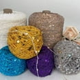 thumbnail image 6 of 50/Ball пряжа 140M Hand Knitting Cotton Yarn 3mm+6mm Sequins Yarn DIY for Woman Woollen Sweater Hat Scarf (AJ003), 6 of 7