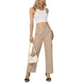 thumbnail image 3 of Yesfashion Cargo Pants Women Baggy Casual High Waisted Straight Leg Pants Loose Trousers with Pockets, 3 of 5