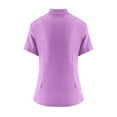 thumbnail image 4 of IYYVV Scrubs for Women Set Nurse Medical Uniform Solid Stretchy Scrubs Suit Zipper Mock Neck Pocket Top Shirts Jogger Pants Workwear Light Purple S, 4 of 6