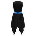 thumbnail image 4 of DPOIS Kids Girls Liturgical Praise Dance Dress Sleeveless Worship Church Robe Blue&Black 10, 4 of 7