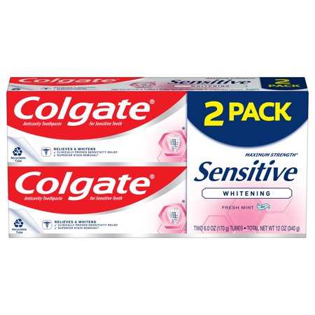Colgate Sensitive Toothpaste Whitening Fresh Mint Gel - 6oz/2pk