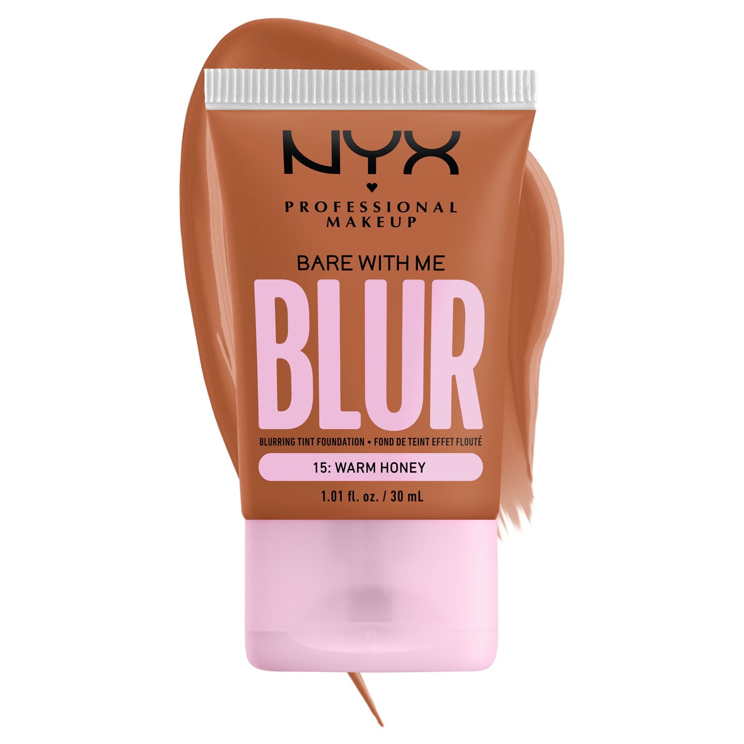 NYX Professional Makeup Bare with Me Blur Skin Tint Foundation, Medium Coverage, Warm Honey