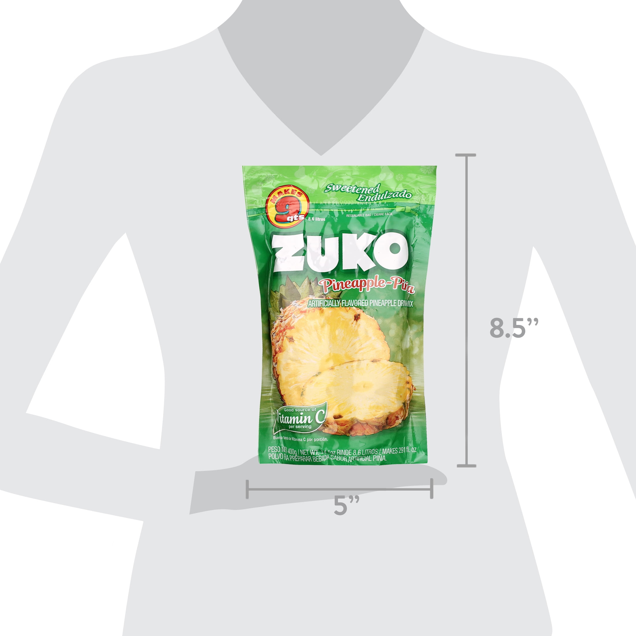 Zuko Pineapple Drink Mix, 14.1 Oz