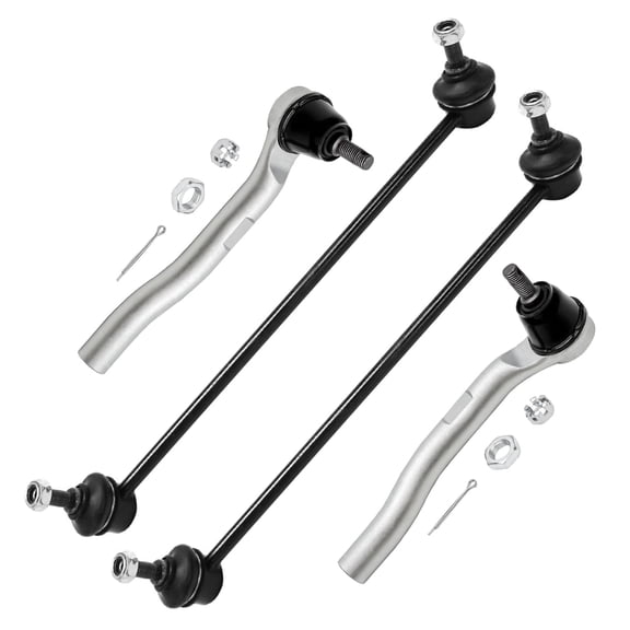 Detroit Axle - 4pc Front Suspension Kit for 2009-2014 Honda Fit 2010-2014 Insight, 2 Sway Bar Links 2 Outer Tie Rod Ends