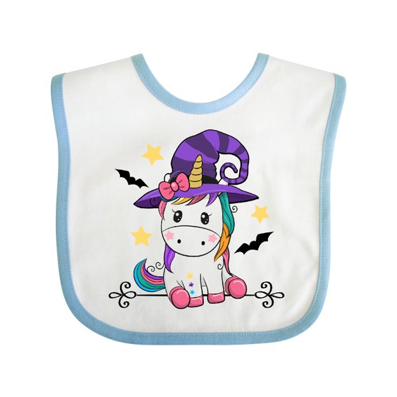 Inktastic Halloween Girls Unicorn Witch Girls Baby Bib