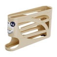 thumbnail image 2 of Organizador de huevos para refrigerador, caja de almacenamiento que ahorra espacio, con ruedas automáticas. Crema, 2 of 9