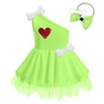 thumbnail image 1 of Gibobby Vestido de manga corta con estampado de Navidad Disfraz de las cavernas para niños pequeños, Navidad, huesos de perro, chica de las cavernas histórica (Verde, 12-18 meses), 1 of 4