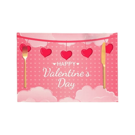 

Farfi Coaster Non-slip Heat-resistant Desk Decoration Festive Happy Valentine s Day Dining Table Insulation Pad Kitchen Accessories (Type G)