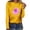 Yellow, variant on Aloohaidyvio 2024 Summer Plus Size Tops,Women Breast Top Casual Long Sleeve Sweatshirt Pullover Blouse