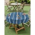 thumbnail image 3 of Outdoor Tablecloth with Umbrella Hole & Zipper, Dark Blue Stripes Round Tablecloth 54 Inch, Modern Abstract Striped Minimalist Farmhouse Patio Table Cover Waterproof Table Cloth for Picnic/Party, 3 of 7