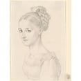 thumbnail image 2 of Carl Barth 15x18 Black Ornate Wood Framed Double Matted Museum Art Print Titled - A Young Woman with an Elaborate Hairdo (1823), 2 of 5