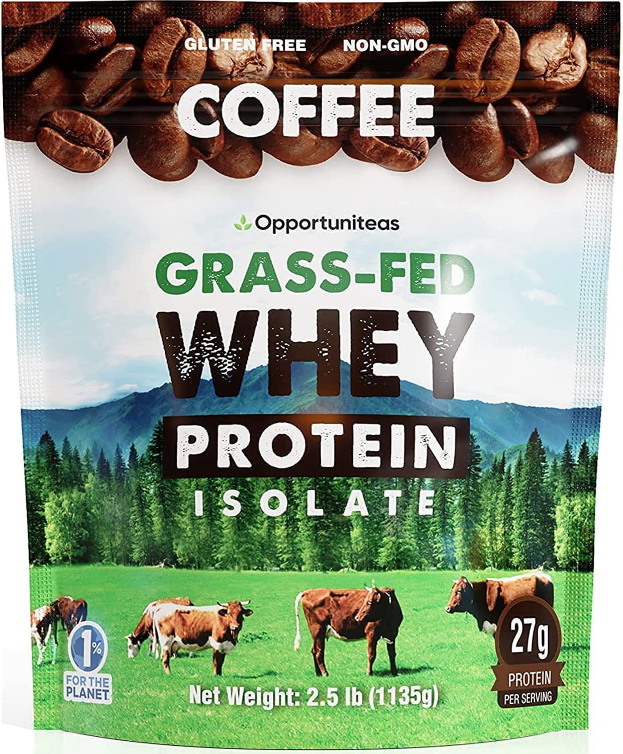 Opportuniteas Coffee Whey Protein Powder Grass Fed Whey Isolate