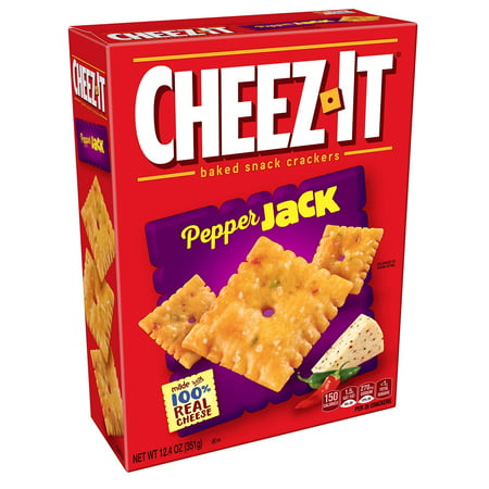 Cheez-It Baked Snack Cheese Crackers, Pepper Jack, 12.4 oz (Best Crackers For Cream Cheese And Pepper Jelly)