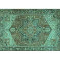 thumbnail image 1 of Ahgly Company Machine Washable Indoor Rectangle Persian Turquoise Blue Traditional Area Rugs, 7' x 9', 1 of 4