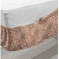 thumbnail image 2 of Floral Bed Skirt, Beautifully Blooming Dahlias Close up Flowers Spring Time Nature, Elastic Bedskirt Dust Ruffle Wrap Around for Bedding Decor, 4 Sizes, Peach Warm Taupe, by Ambesonne, 2 of 2