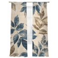 thumbnail image 6 of Navy Blue Brown Botanical Sheer Curtains for Living Room Bedroom Retro Elegant Palm Leaves Sheer Curtains 108 Inch Long 2 Panels Set Light Filtering Curtain Window Treatments Drapes for Dining Room, 6 of 6