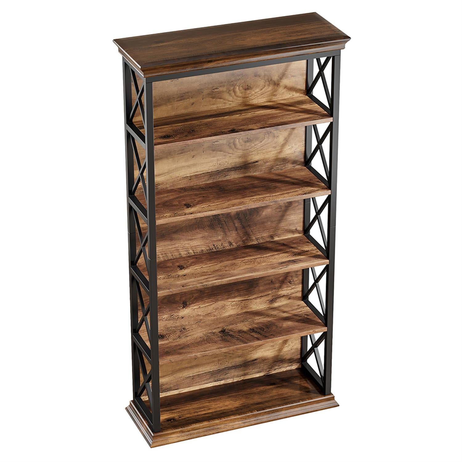 Demi Bonn 6-Tier Bookshelf, 70.87" Etagere Bookcase for Home Bedroom, Living Room, Office, Brown