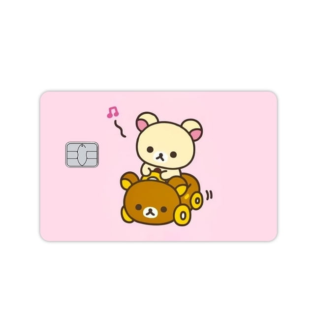 Anime Cute Rilakkuma Credit Card Skin Stickers Diy Kawaii Anti-scratch Creative Debit Bank Bus Metro Card Waterproof Skin Film