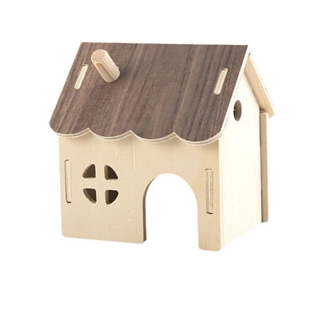 Gazechimp Hamster Wood House Hideout Hamster Habitats Decor for Hamsters Small Animals