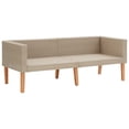 thumbnail image 2 of vidaXL 2-Seater Garden Sofa with Cushions Poly Rattan Beige, 2 of 5