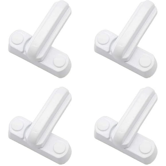 20244PCS Sash Jammer White Metal Window Lock Safety Latch Door Home Security Replacement For Various