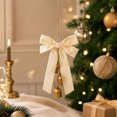 thumbnail image 6 of Hanging Ornament 12 Inch Vintage Bow with Gold Bells for Christmas Tree Door Wall Mantel Holiday Party Decor, 6 of 6