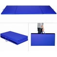 thumbnail image 2 of RONG-3  Gymnastics Mat,  Thick Folding Tumbling Mat with Carrying Handles, Foldable Gym Mat with Hook and Loop Fastener, Cheer Mats for Kids Adults Home Exercise Aerobics Fitness，Blue, 2 of 6
