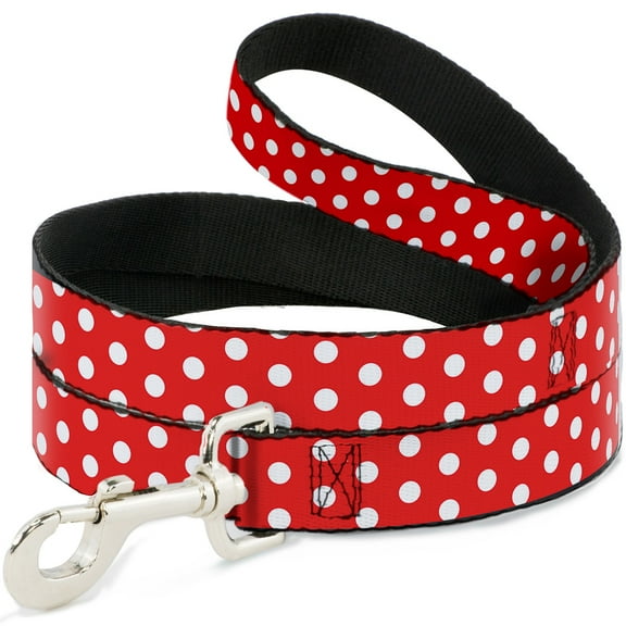 Disney Pet Leash, Dog Leash, Minnie Mouse Polka Dots Red White, 6 Feet Long 1.0 Inch Wide
