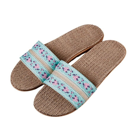 

NECHOLOGY Fuzzy Slip on Slippers for Women Open Toe Slippers For Fashion Ladies Women Breathable Women Bedroom Slippers Size 12 Mint Green 10