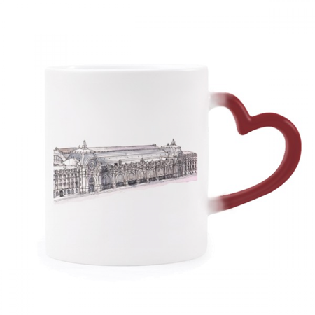 

Orsay Museum in Paris France Heat Sensitive Mug Red Color Changing Stoneware Cup