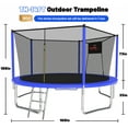 thumbnail image 2 of Leumius 14ft Trampoline for Kids,Outdoor Recreational Trampoline with Basketball Hoop and Enclosure Net,Blue, 2 of 8